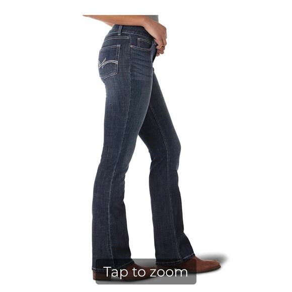 Wrangler Dark Wash Womens Bootcut Jeans Size 15x34 - Picture 3 of 9